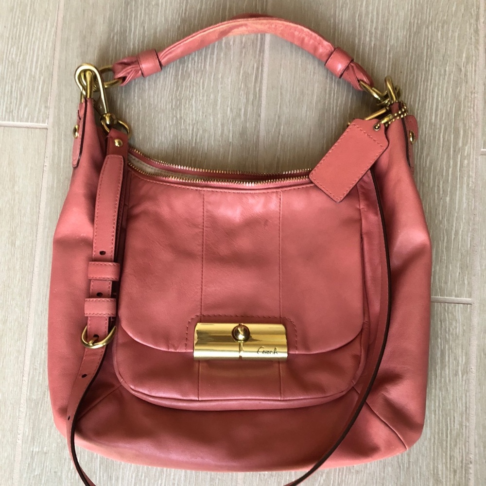 Coach purse coral color Gently Loved